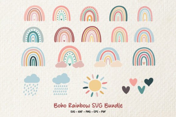 Download Boho Rainbow SVG Bundle | Pastel Nursery - Rainbow Collection