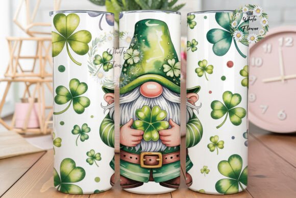 Download Gnome &amp; Lucky Clovers 20oz Tumbler Wrap - Lucky clovers Collection