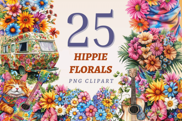 Download Hippie Florals PNG Bundle - Floral Collection