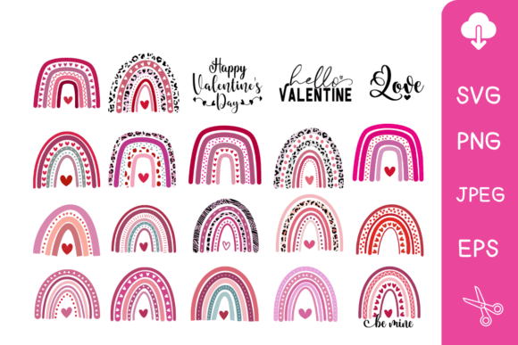 Download Valentines Rainbow Svg Bundle - Rainbow Collection