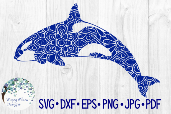 Download Orca Mandala, Killer Whale, Floral, Ocean, Sea, Summer, Beach, Cut File - Floral Collection