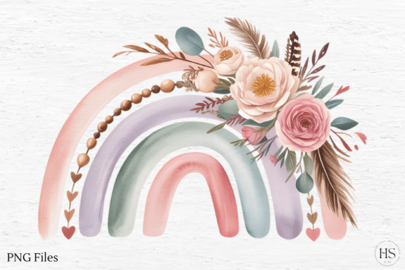 Download Floral Boho Rainbow PNG, Valentine PNG - Rainbow Collection