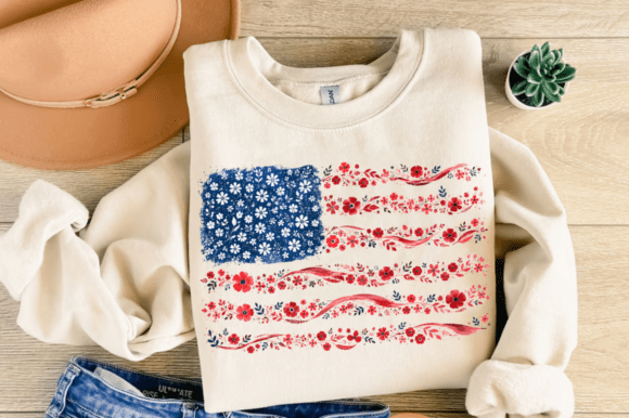 Download Floral USA Flag PNG, 4th of July PNG - Floral Collection